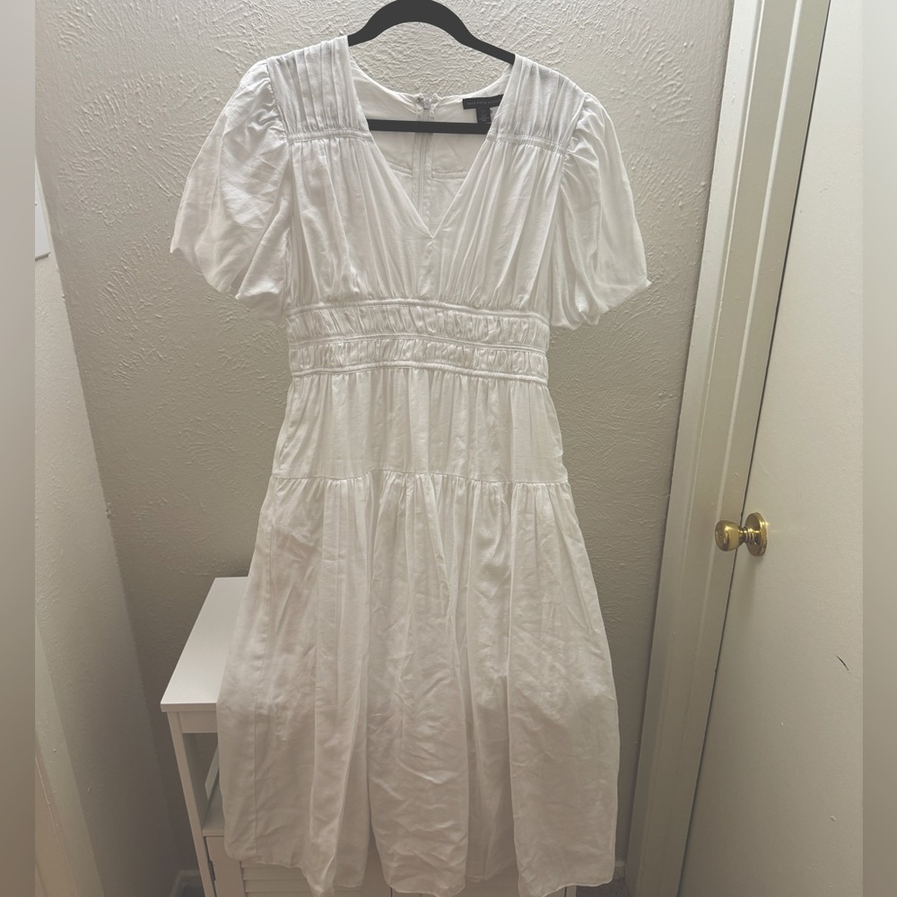 Saks Fifth Avenue Luxury White Flowy Sundress